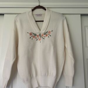 Dunedin cream polo Pull over grandma sweater